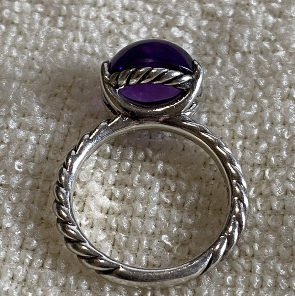 ⭐ David Yurman Sterling Silver Cable & Amethyst Ring D.Y. 925 Size 6.75 ✨ - Picture 12 of 15